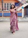 FANCY SOFT SILK ZARI DIGITAL PRINTED GOWN PINK