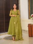 FANCY TABBY ORGANZA SILK THREAD EMBROIDERY WORK GOWN BOTTOM WITH DUPATTA PARTY WEAR WHOLESALE PRICE ETHNIC GARMENT (8)