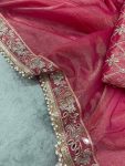 FANCY TISSUE SILK EMBROIDERY SEQUENCE MIRROR MOTI LACE BORDER WORK SAREE WITH UNSTITCHED BLOUSE PARTY WEAR WHOLESALE PRICE ETHNIC GARMENT (7)