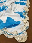 FANCY VICHITRA SILK FLORAL PRINTED EMBROIDERY SEQUENCE BOREDR WORK SAREE WITH UNSTITCHED BLOUSE PARTY WEAR WHOLESALE PRICE ETHNIC GARMENT (9)