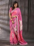 FANCY VICHITRA SILK FLORAL PRINTED EMBROIDERY SEQUENCE BOREDR WORK SAREE WITH UNSTITCHED BLOUSE PARTY WEAR WHOLESALE PRICE ETHNIC GARMENT (4)