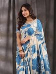 FANCY VICHITRA SILK FLORAL PRINTED EMBROIDERY SEQUENCE BOREDR WORK SAREE WITH UNSTITCHED BLOUSE PARTY WEAR WHOLESALE PRICE ETHNIC GARMENT (9)