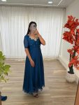 FASHIONABLE BLAACK RANGOLI GEORGETTE EMBROIDERY NECK DESIGNER GOWN WITH DUPATTA PARTY WEAR WHOLESALE PRICE ETHNIC GARMENT (8)