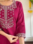 FASHIONABLE CHANDERI SILK EMBROIDREY SEQUENCE WORK TOP BOTTOM WITH DUPATTA PARTY WEAR WHOLESALE PRICE ETHNIC GARMENT (4)