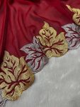 FASHIONABLE CHIFFON EMBROIDERY THREAD WORK SAREE WITH UNSTITCHED BLOUSE PARTY WEAR WHOLESALE PRICE ETHNIC GARMENT (9)