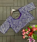 FASHIONABLE CHINON EMBROIDERY CODING WORK READY TO WEAR SAREE WITH STITCHED BLOUSE PARTY WEAR WHOLESALE PRICE ETHNIC GARMENT (8)