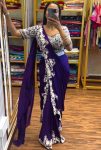FASHIONABLE CHINON EMBROIDERY CODING WORK READY TO WEAR SAREE WITH STITCHED BLOUSE PARTY WEAR WHOLESALE PRICE ETHNIC GARMENT (8)