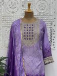 FASHIONABLE CHINON SILK EMBROIDERY SEQUENCE CODING DIGITAL PRINT WORK TOP SHARARA WITH DUPATTA PARTY WEAR WHOLESALE PRICE ETHNIC GARMENT (3)