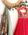 FASHIONABLE CHINON SILK EMBROIDERY SEQUENCE WORK MOTHER DAUGHER COMBO GOWN WITH DUPATTA PARTY WEAR WHOLESALE PRICE ETHNIC GARMENT (5)