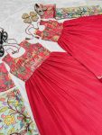 FASHIONABLE CHINON SILK EMBROIDERY SEQUENCE WORK MOTHER DAUGHER COMBO GOWN WITH DUPATTA PARTY WEAR WHOLESALE PRICE ETHNIC GARMENT (5)