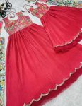 FASHIONABLE CHINON SILK EMBROIDERY SEQUENCE WORK MOTHER DAUGHER COMBO GOWN WITH DUPATTA PARTY WEAR WHOLESALE PRICE ETHNIC GARMENT (5)