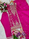 FASHIONABLE CHINON SILK EMBROIDREY SEQUENCE WORK TOP BOTTOM WITH DUPATTA PARTY WEAR WHOLESALE PRICE ETHNIC GARMENT (5)