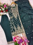 FASHIONABLE CHINON SILK EMBROIDREY SEQUENCE WORK TOP BOTTOM WITH DUPATTA PARTY WEAR WHOLESALE PRICE ETHNIC GARMENT (7)