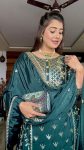 FASHIONABLE CHINON SILK EMBROIDREY SEQUENCE WORK TOP BOTTOM WITH DUPATTA PARTY WEAR WHOLESALE PRICE ETHNIC GARMENT (7)