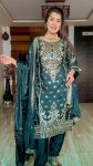 FASHIONABLE CHINON SILK EMBROIDREY SEQUENCE WORK TOP BOTTOM WITH DUPATTA PARTY WEAR WHOLESALE PRICE ETHNIC GARMENT (7)