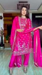 FASHIONABLE CHINON SILK EMBROIDREY SEQUENCE WORK TOP BOTTOM WITH DUPATTA RANI