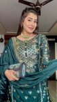 FASHIONABLE CHINON SILK EMBROIDREY SEQUENCE WORK TOP BOTTOM WITH DUPATTA PARTY WEAR WHOLESALE PRICE ETHNIC GARMENT (7)