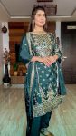 FASHIONABLE CHINON SILK EMBROIDREY SEQUENCE WORK TOP BOTTOM WITH DUPATTA PARTY WEAR WHOLESALE PRICE ETHNIC GARMENT (7)