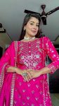 FASHIONABLE CHINON SILK EMBROIDREY SEQUENCE WORK TOP BOTTOM WITH DUPATTA PARTY WEAR WHOLESALE PRICE ETHNIC GARMENT (5)