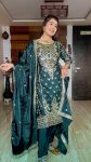 FASHIONABLE CHINON SILK EMBROIDREY SEQUENCE WORK TOP BOTTOM WITH DUPATTA PARTY WEAR WHOLESALE PRICE ETHNIC GARMENT (7)