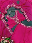 FASHIONABLE CHINON THREAD SEQUENCE WORK PALAZZO BLOUSE WITH SHRUG PARTY WEAR WHOLESALE PRICE ETHNIC GARMENT (5)