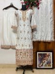 FASHIONABLE CHINON ZARI SEQUENCE EMBROIDERY WORK TOP PALAZZO WITH DUPATTA PARTY WEAR WHOLESALE PRICE ETHNIC GARMENT (7)