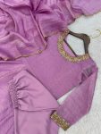 FASHIONABLE CRUSH SILK EMBROIDERY SEQUENCE WORK GOWN BOTTOM WITH DUPATTA PARTY WEAR WHOLESALE PRICE ETHNIC GARMENT (3)
