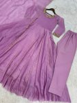 FASHIONABLE CRUSH SILK EMBROIDERY SEQUENCE WORK GOWN BOTTOM WITH DUPATTA PARTY WEAR WHOLESALE PRICE ETHNIC GARMENT (3)