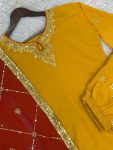 FASHIONABLE GEORGETTE EMBROIDERY SEQUENCE WORK TOP DHOTI WITH DUPATTA PARTY WEAR WHOLESALE PRICE ETHNIC GARMENT (3)