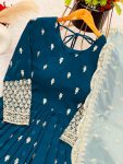 FASHIONABLE GEORGETTE EMBROIDREY SEQUENCE WORK GOWN BOTTOM WITH DUPATTA PARTY WEAR WHOLESALE PRICE ETHNIC GARMENT (7)