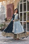 FASHIONABLE GEORGETTE EMBROIDREY SEQUENCE WORK GOWN BOTTOM WITH DUPATTA PARTY WEAR WHOLESALE PRICE ETHNIC GARMENT (7)