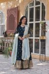 FASHIONABLE GEORGETTE EMBROIDREY SEQUENCE WORK GOWN BOTTOM WITH DUPATTA PARTY WEAR WHOLESALE PRICE ETHNIC GARMENT (7)