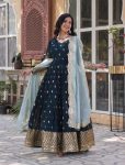 FASHIONABLE GEORGETTE EMBROIDREY SEQUENCE WORK GOWN BOTTOM WITH DUPATTA PARTY WEAR WHOLESALE PRICE ETHNIC GARMENT (7)