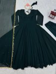 FASHIONABLE GEORGETTE LACE AND HAND WORK FLAIRED GOWN BOTTOM WITH DUPATTA PARTY WEAR WHOLESALE PRICE ETHNIC GARMENT (3)