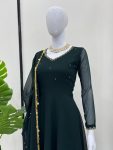FASHIONABLE GEORGETTE LACE AND HAND WORK FLAIRED GOWN BOTTOM WITH DUPATTA PARTY WEAR WHOLESALE PRICE ETHNIC GARMENT (3)
