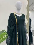 FASHIONABLE GEORGETTE LACE AND HAND WORK FLAIRED GOWN BOTTOM WITH DUPATTA PARTY WEAR WHOLESALE PRICE ETHNIC GARMENT (3)