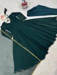 FASHIONABLE GEORGETTE LACE AND HAND WORK FLAIRED GOWN BOTTOM WITH DUPATTA PARTY WEAR WHOLESALE PRICE ETHNIC GARMENT (3)