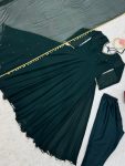 FASHIONABLE GEORGETTE LACE AND HAND WORK FLAIRED GOWN BOTTOM WITH DUPATTA PARTY WEAR WHOLESALE PRICE ETHNIC GARMENT (3)