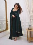 FASHIONABLE GEORGETTE LACE AND HAND WORK FLAIRED GOWN BOTTOM WITH DUPATTA PARTY WEAR WHOLESALE PRICE ETHNIC GARMENT (3)