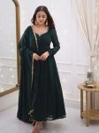 FASHIONABLE GEORGETTE LACE AND HAND WORK FLAIRED GOWN BOTTOM WITH DUPATTA PARTY WEAR WHOLESALE PRICE ETHNIC GARMENT (3)