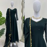 FASHIONABLE GEORGETTE LACE AND HAND WORK FLAIRED GOWN BOTTOM WITH DUPATTA PARTY WEAR WHOLESALE PRICE ETHNIC GARMENT (3)