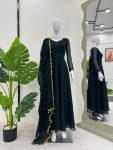 FASHIONABLE GEORGETTE LACE AND HAND WORK FLAIRED GOWN BOTTOM WITH DUPATTA PARTY WEAR WHOLESALE PRICE ETHNIC GARMENT (3)