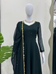 FASHIONABLE GEORGETTE LACE AND HAND WORK FLAIRED GOWN BOTTOM WITH DUPATTA PARTY WEAR WHOLESALE PRICE ETHNIC GARMENT (3)