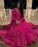 FASHIONABLE GEORGETTE THREAD SEQUENCE WORK TOP LEHENGA WITH DUPATTA PARTY WEAR WHOLESALE PRICE ETHNIC GARMENT (14)