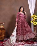 FASHIONABLE PRINTED WITH SAMOSA LACE WORK GOWN WITH DUPATTA PARTY WEAR WHOLESALE PRICE ETHNIC GARMENT (5)