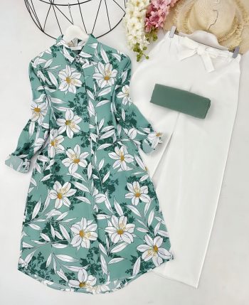 LATEST RAYON DIGITAL PRINTED TOP WITH PALAZZO MINT