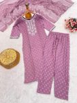 FASHIONABLE RAYON PRINTED EMBROIDERY WORK TOP BOTTOM WITH DUPATTA PARTY WEAR WHOLESALE PRICE ETHNIC GARMENT (13)