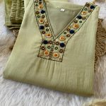 FASHIONABLE ROMAN SILK HAND WORK TOP BOTTOM WITH DUPATTA PARTY WEAR WHOLESALE PRICE ETHNIC GARMENT (2)