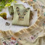 FASHIONABLE ROMAN SILK HAND WORK TOP BOTTOM WITH DUPATTA PARTY WEAR WHOLESALE PRICE ETHNIC GARMENT (2)