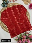 FASHIONABLE SATIN SILK MULTI THREAD EMBROIDERY SEQUENCE WORK 1 MEANUTE SAREE STITCHED BLOUSE WITH JACKET AND BELT PARTY WEAR WHOLESALE PRICE ETHNIC GARMENT (6)
